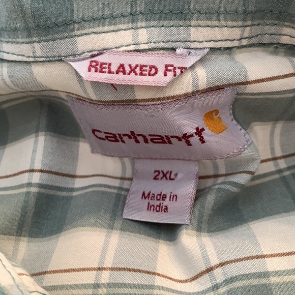Carhartt Mens 2XL short sleeve plaid button shirt - Picture 9 of 10